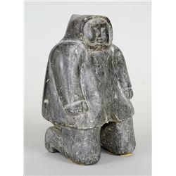 Inuit Steatite Carving of an Inuk 9 1/4" H. 6" W.  Good Condition