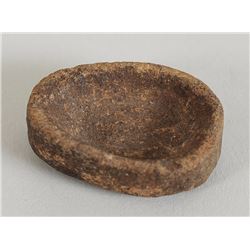 Miniature Aleut Stone Oil Lamp From Kodiak Island, AK 1 1/4" W.