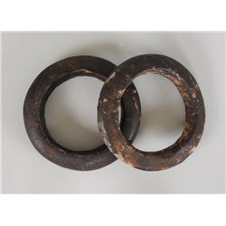 Two Stone Bracelets 4 1/4" W. and 4 1/2" W.