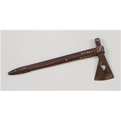 Plains Pipe Tomahawk with Metal Tacked Haft 12 1/2" L. 5 1/2" W.  Good Condition