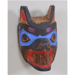 Bear Mask Carved by Sean Simeon 10" H. 7" W.  Good Condition