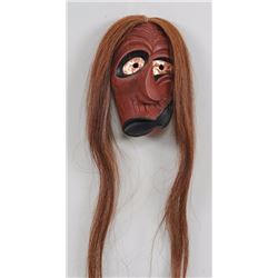 Iroquois Broken Nose Mask Signed 10" H. 7" W.  Good Condition