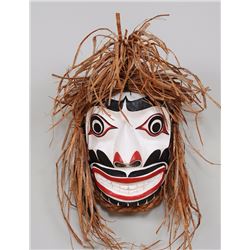 Kwakiutl Laughter Mask by Terrance Isaac - Alert Bay, B.C. 8 1/2" H. 7" W. Good Condition