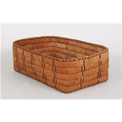 Salish Rectangular Shaped Basket 12 1/2" L. 9" W. 4 1/2" H.  Good Condition