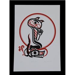 Eugene Martin Serigraph "Guardian Spirit" 22/110  1996  15"x 22"  Good Condition