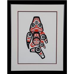 Bill Reid Dogfish Print, Unsigned 22"x 28" Framed  Good Condition