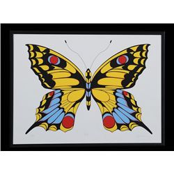 Eugene Isaac Serigraph of a Butterfly 115/200  16 1/2"x 22 1/2" Framed  Good Condition