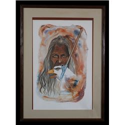 Serigraph "Wisdom" 19/135 1980 by Nanooch 29"x 40" As Is