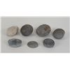 Image 1 : Seven Aleut Stone Artifacts Some with Incised Design - Kodiak Island, AK 2 1/4" L. - 4" L.