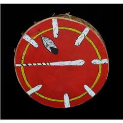 Plains Painted Drum 16" D.  Good Condition with Split on Side