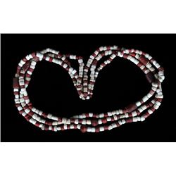 Three Strand Trade Bead Necklace  Good Condition