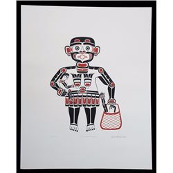 Henry Hunt Serigraph "Cannibal Woman" 1979  497/600  21"x 26"  Good Condition