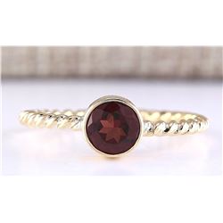 1.00 CTW Natural Garnet Ring In 14k Yellow Gold