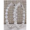 Image 1 : 4.28CTW Natural Diamond Hoop Earrings 14K Solid White Gold