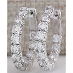 3.19 CTW Natural Diamond Hoop Earrings 14k Solid White Gold