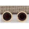 Image 1 : 3.00 CTW Natural Red Garnet Earrings 14k Solid Yellow Gold