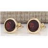 Image 2 : 3.00 CTW Natural Red Garnet Earrings 14k Solid Yellow Gold