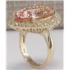 Image 3 : 17.14CTW Natural Morganite And Diamond Ring In 14K Solid Yellow Gold