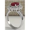 Image 3 : 3.38CTW Natural Ruby And Diamond Ring 14K Solid White Gold