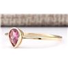 Image 2 : .50 CTW Natural Pink Tourmaline Ring 14k Solid Yellow Gold