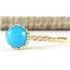 Image 2 : 1.50 CTW Natural Turquoise Ring In 14k Yellow Gold