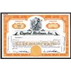 Image 1 : Capital Airlines, Inc. 1950-60's Specimen Stock Certificate.