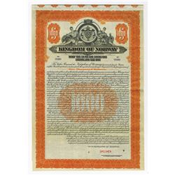 Kingdom of Norway, 1923 Specimen Bond