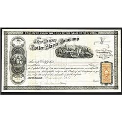 New Jersey Boiler Alarm Co., 1868 Partially Issued Stock.