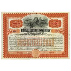 Chicago, Burlington and Quincy Railroad Co., 1908 Specimen Bond