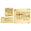 Image 1 : Pennsylvania Turnpike Stock Certificates Trio, ca.1821-1826 Issued Stock Trio.