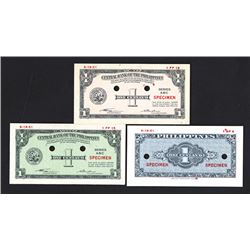 Central Bank of the Philippines 1949 Essay Banknote Trio.