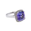 Image 2 : 14KT White Gold 7.90ct Tanzanite and Diamond Ring