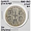 1869-1963 30 Drachmai Greece Five Kings Silver Coin BU