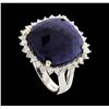 Image 4 : 14KT White Gold 12.36ct Sapphire and Diamond Ring