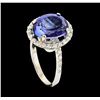 Image 4 : 14KT White Gold 5.13ct Tanzanite and Diamond Ring