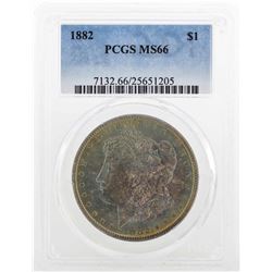 1882 $1 Morgan Silver Dollar Coin PCGS MS66