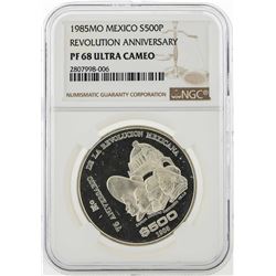 1985MO Mexico 500 Pesos Silver Coin NGC PF68 Ultra Cameo