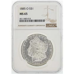 1885-O $1 Morgan Silver Dollar Coin NGC MS65