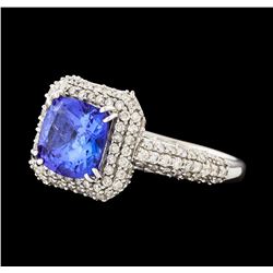 14KT White Gold 2.16ct Tanzanite and Diamond Ring
