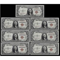 (7) Consecutive 1935A $1 Hawaii Emergency Silver Certificate Notes Choice CU