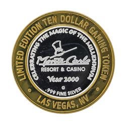 .999 Silver Monte Carlo Resort and Casino $10 Casino Gaming Token Limited Editio