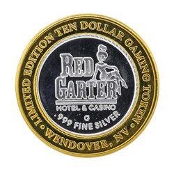 .999 Silver Red Garter Hotel and Casino $10 Casino Gaming Token Limited Edition