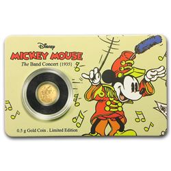 2016 $2 1/2 Mickey The Band Concert .9999 Fine Gold Proof Coin