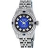 Image 1 : Rolex Ladies Stainless Steel Sapphire and Diamond Datejust Wristwatch