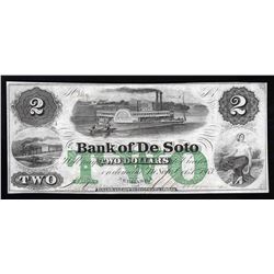 1863 $2 Bank of De Soto Nebraska Obsolete Bank Note