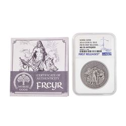 2016 $10 Cook Islands Norse Gods Freyr Silver Coin NGC MS70 Antiqued