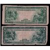Image 2 : Set of (2) 1914 $5 Federal Reserve Notes Large Size