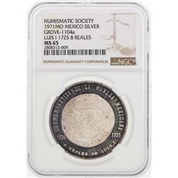 1970MO Mexico Grove-1104a Luis I 1725 8 Reales Silver Coin NGC MS65