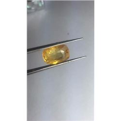 Natural Yellow  Cushion Sapphire 5.80 Carats