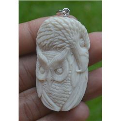 Hand Carved Eagle Owl Pendant